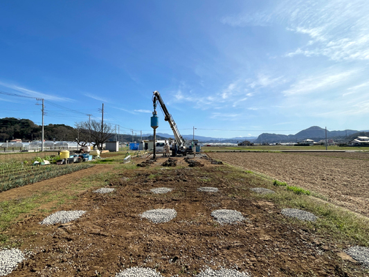 静岡県の地盤改良工事-砕石パイル工法　現場ブログ