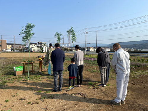 新築住宅の地鎮祭　現地ブログ　伊豆の国市の工務店「住宅舎」