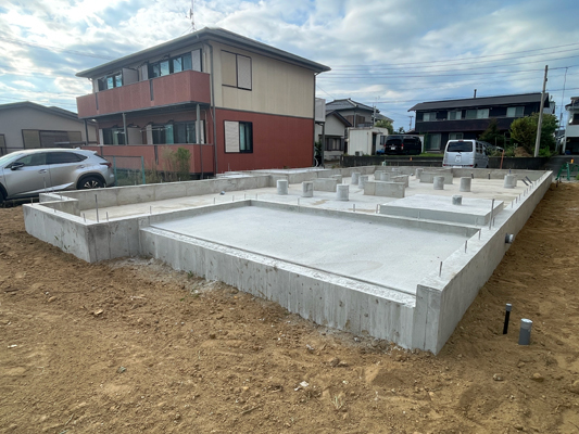 基礎工事から先行配管工事へ　静岡県東部工務店「住宅舎」
