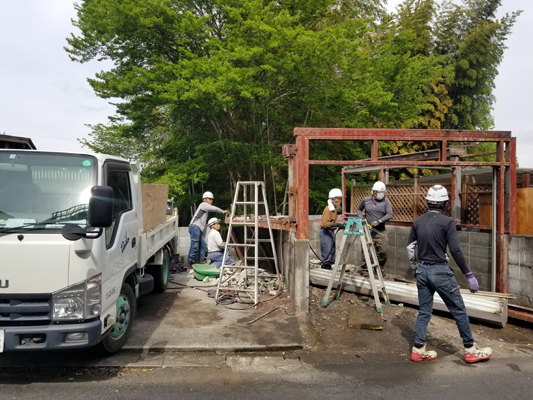 鉄骨造車庫解体　伊豆の国市