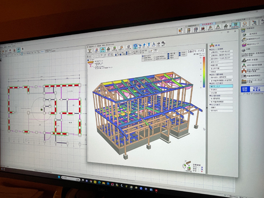 構造計算で耐震等級３と耐風等級２を確認-静岡県東部伊豆の工務店「住宅舎」