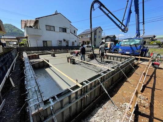 静岡県東部基礎コンクリート一発打ち